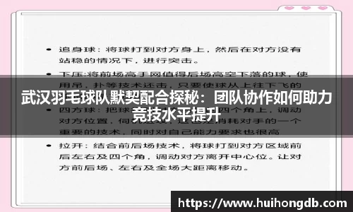 武汉羽毛球队默契配合探秘：团队协作如何助力竞技水平提升